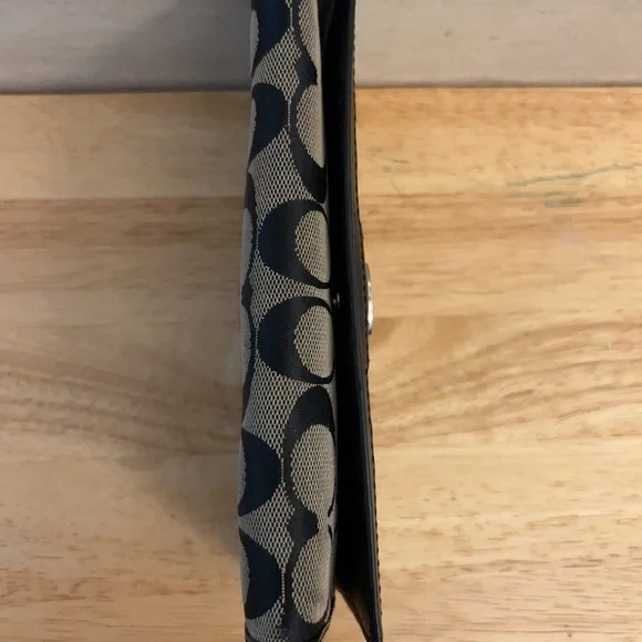 Coach Legacy Signature Checkbook Wallet With Leather Trim - Picture 5 of 15